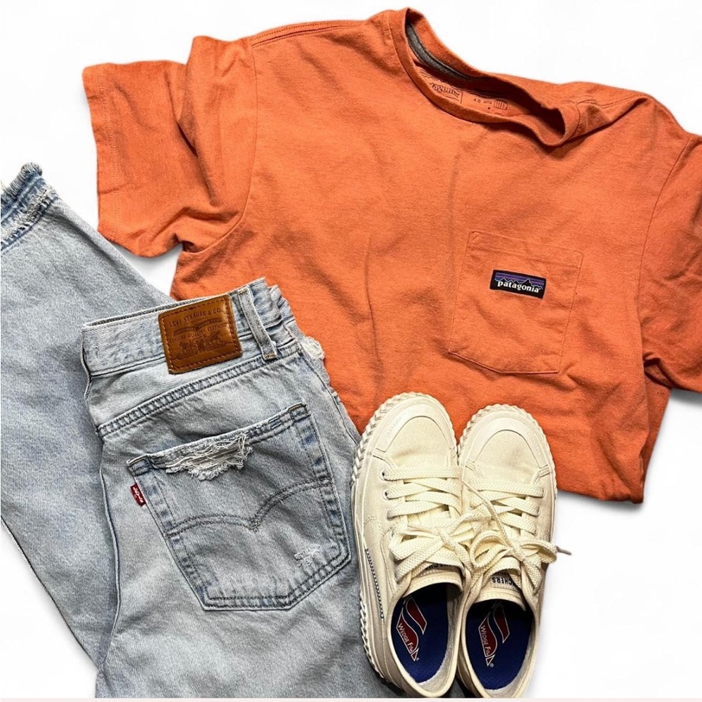 Patagonia Orange/Coral Pocket T-Shirt